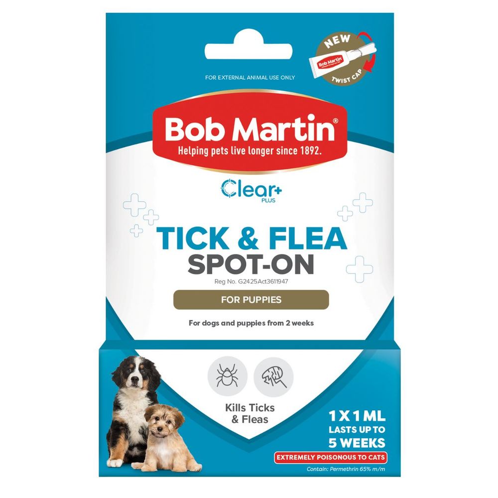 Bob Martin Pet Tick & Flea Dog Spot Puppies 1ml