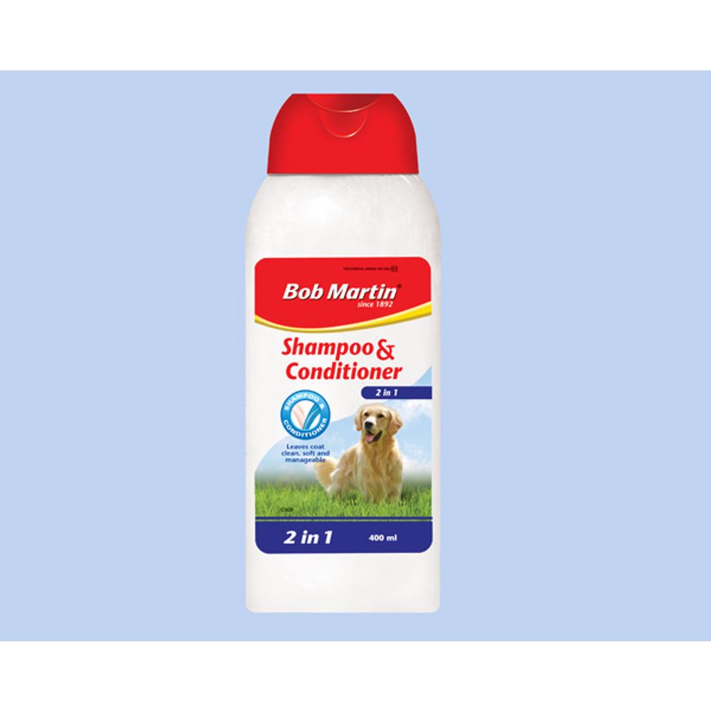 BOB MARTIN PET 2IN1 SHAMPOO & CONDITIONER 400ML