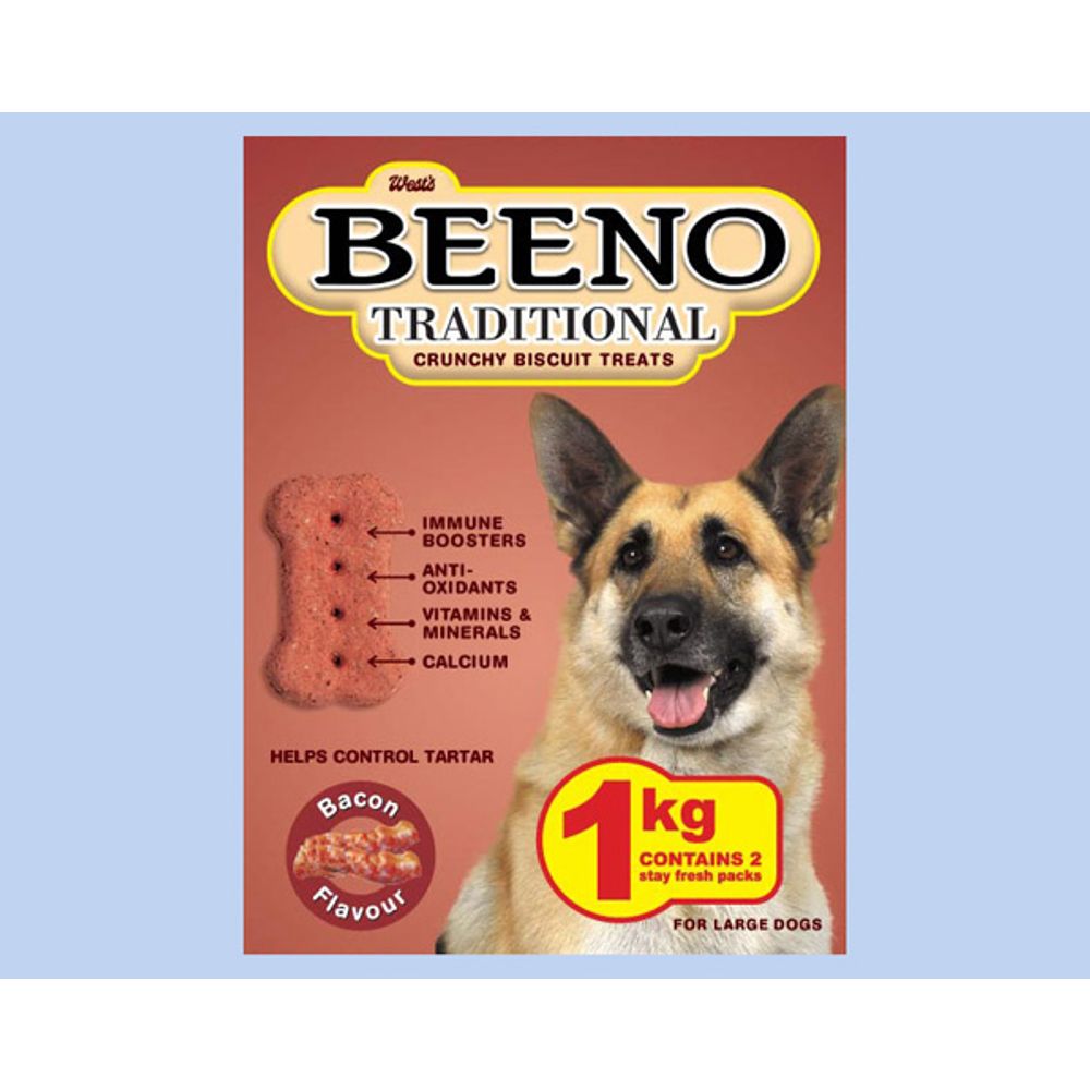 Beeno Dog Biscuits Duo Bacon & Cheese Large 800g