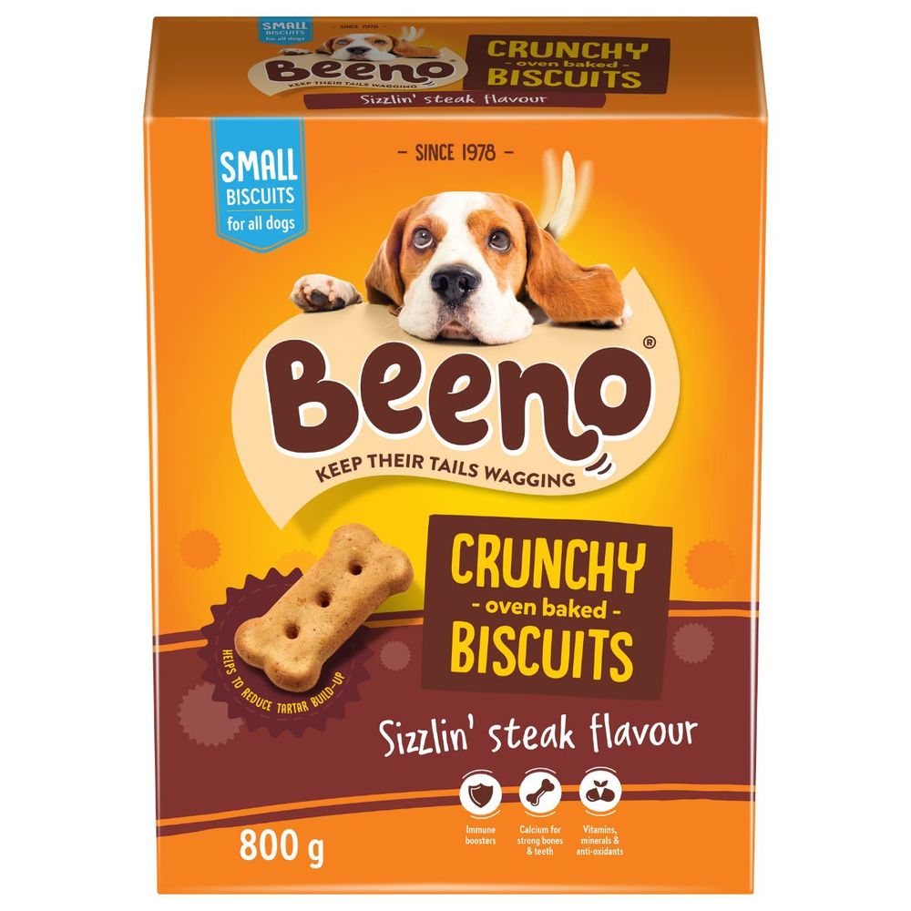 Beeno Dog Biscuits Steak Small 800g