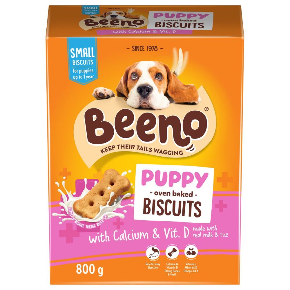 BEENO DOG BISCUITS PUPPY WITH CALCIUM 800G