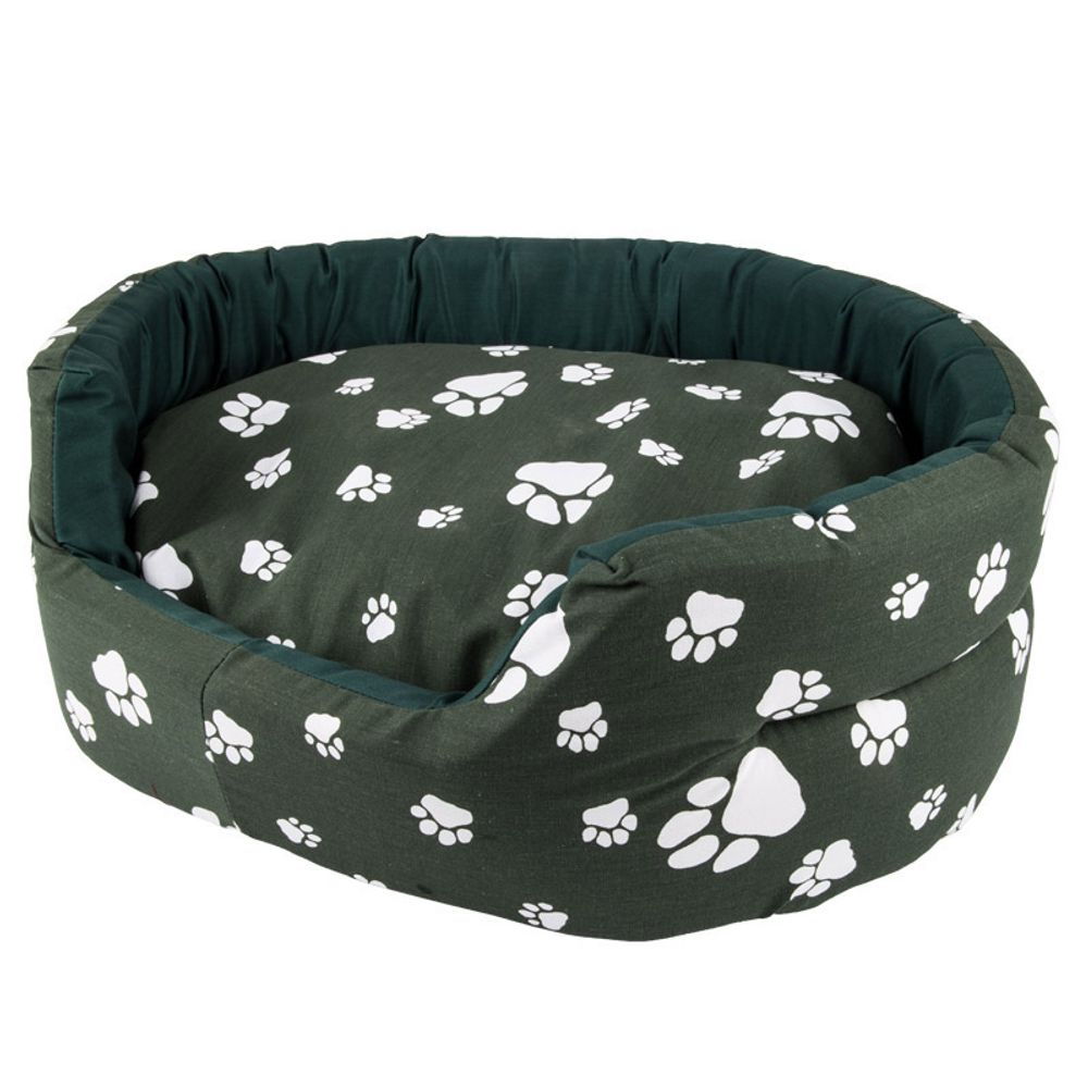 COMPLETE DOG BED PAW PRINT MEDIUM 55CM ASS COLOUR