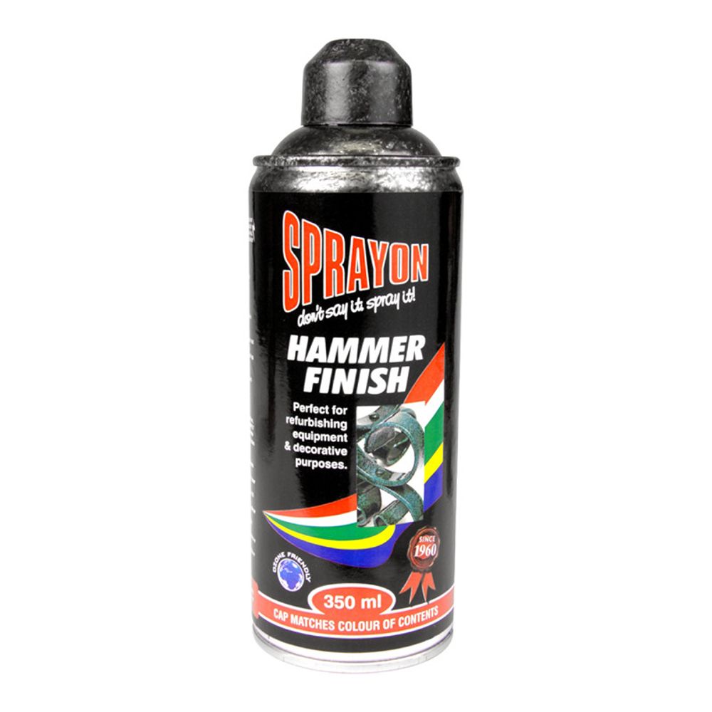 SPRAYON Hammer Finish Spray Paint Charcoal 350ml