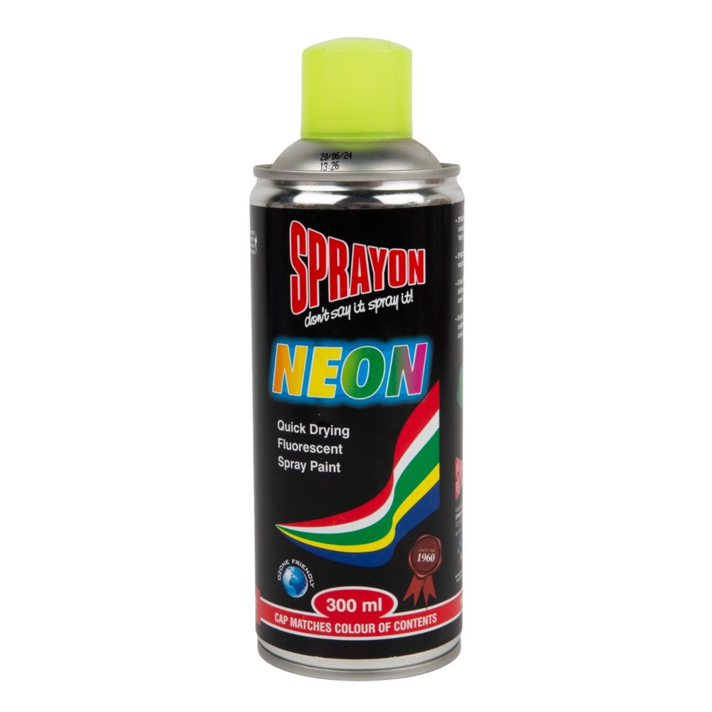 SPRAYON NEON SPRAY PAINT YELLOW 300ML