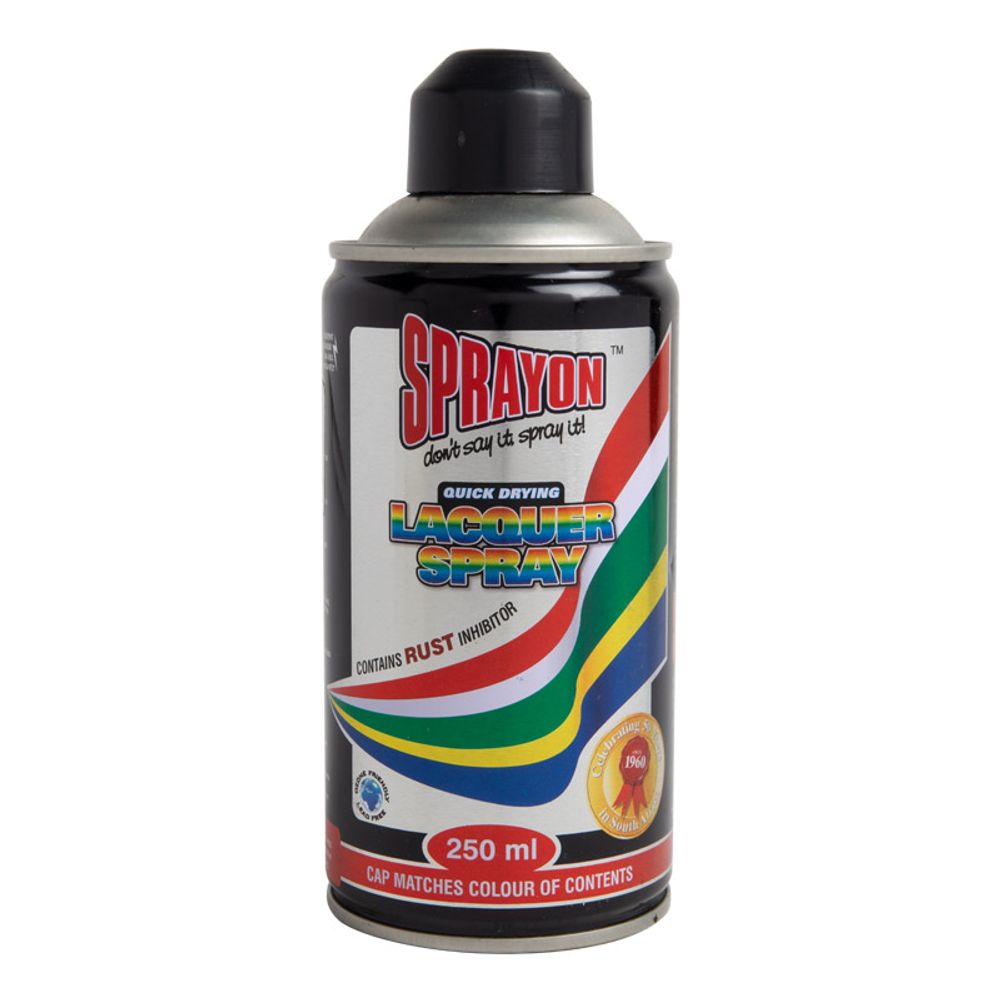 SPRAYON STD SPRAY PAINT SATIN BLACK 250ML