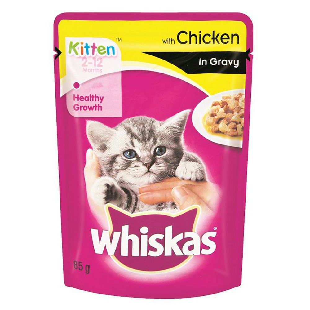 WHISKAS Cat Food Pouch Kitten Poultry In Gray 85g