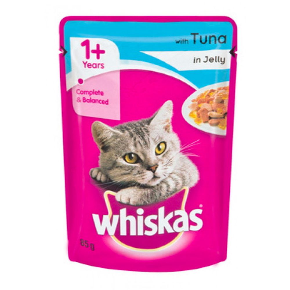 WHISKAS Cat Food Pouch Tuna In Jelly 85g