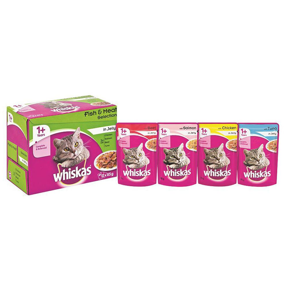 WHISKAS Cat Food Pouch Bulk Mpack Mix Select Jelly