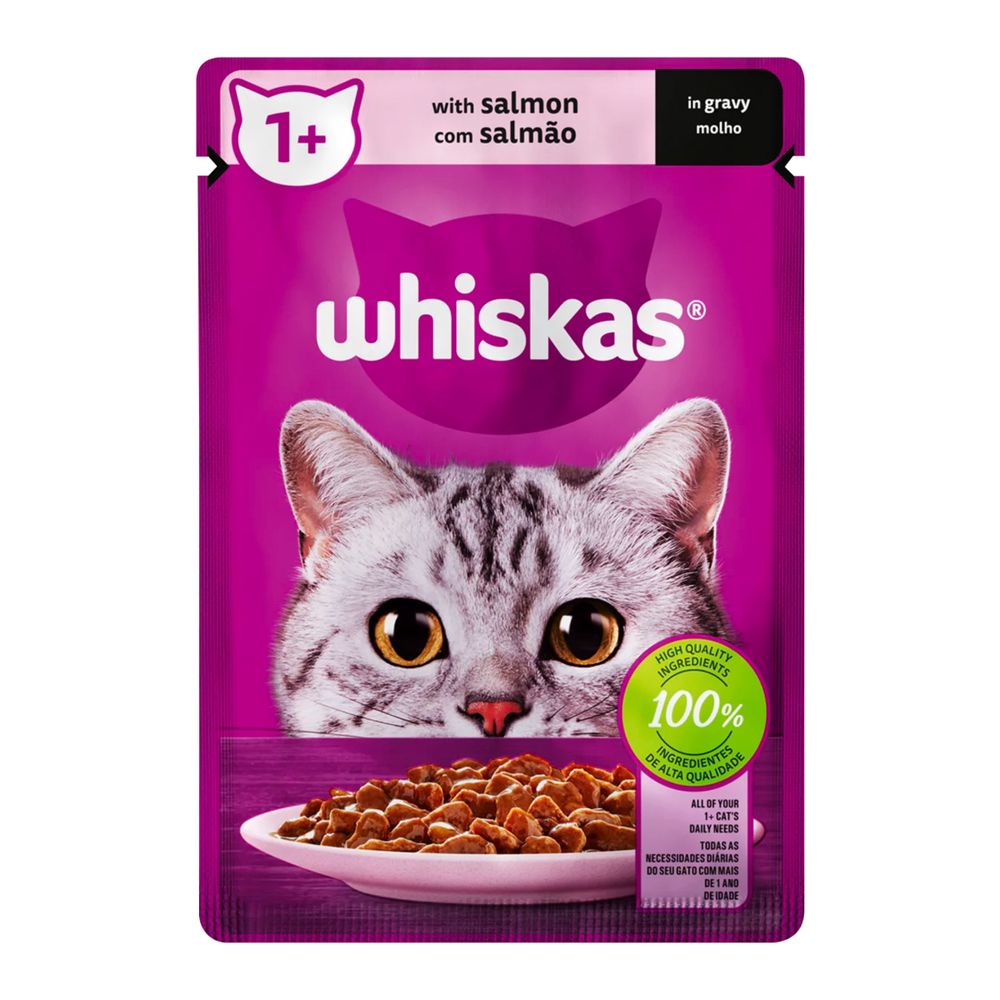 WHISKAS Cat Food Pouch Salmon In Gravy 85g