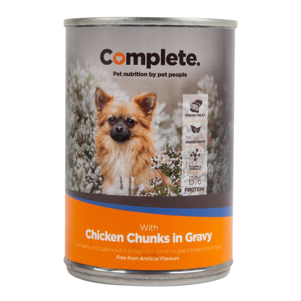 COMPLETE DOG FOOD TIN CHICKEN CHUCKS 385G
