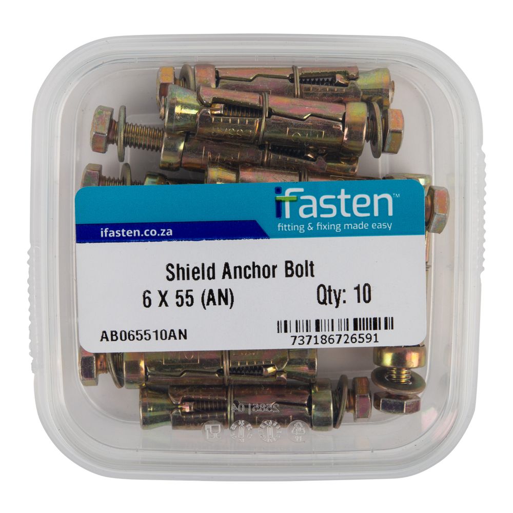 IFASTEN Shield Anchor Bolt M6x55mm 10 Pt
