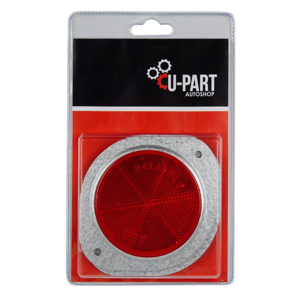 U-PART Reflector Round Red 76mm 2pk