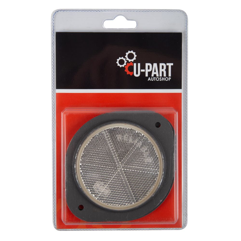 U-PART Reflector Round Wht 76mm 2pk