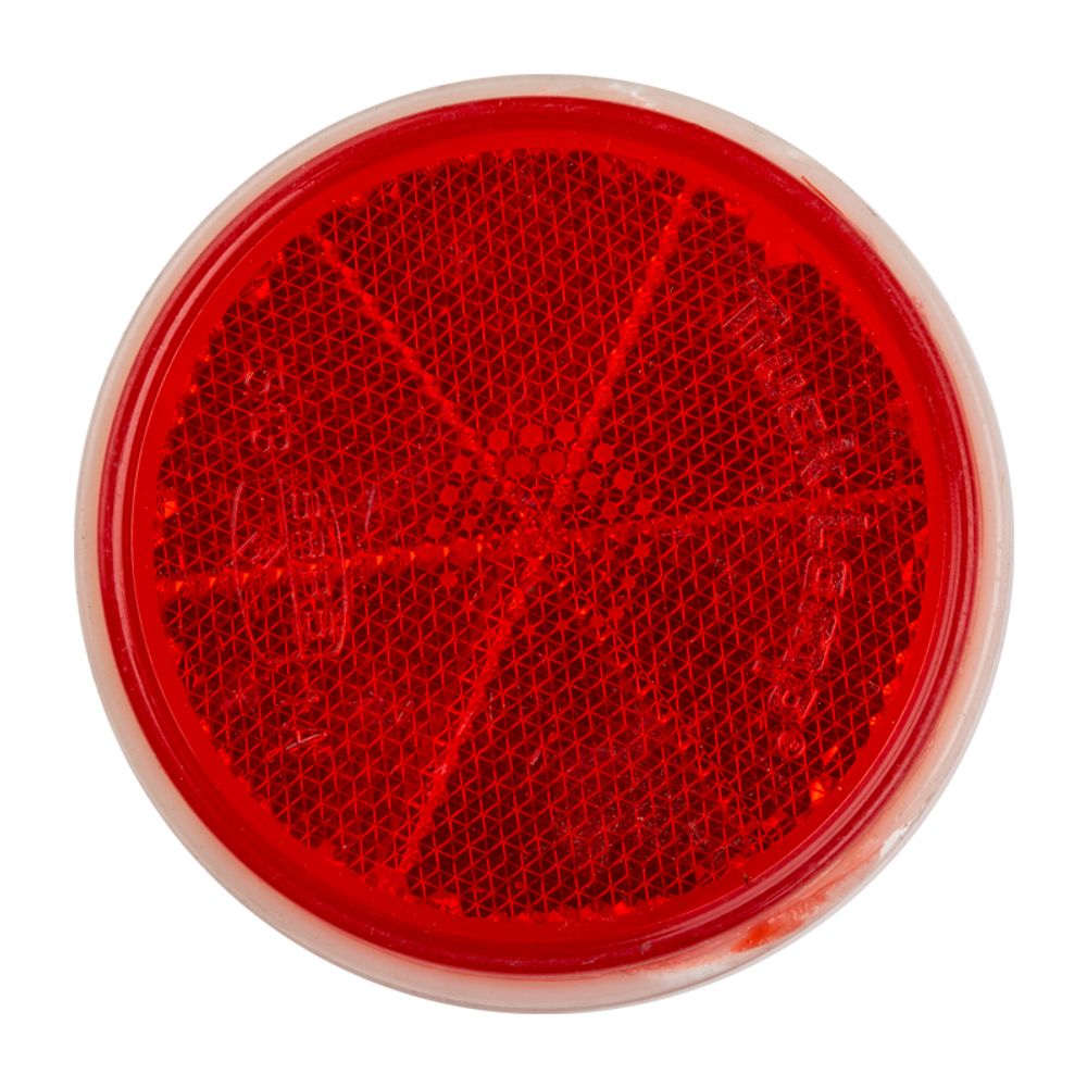 REFLECTOR ROUND CENTRE BOLT RED 60MM