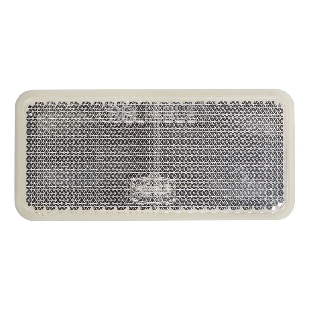 Square Reflector Stick-on Wht 90mm
