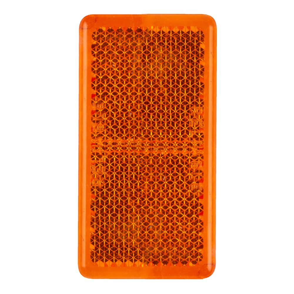Rectangular Reflector Stick On Amber 65mm