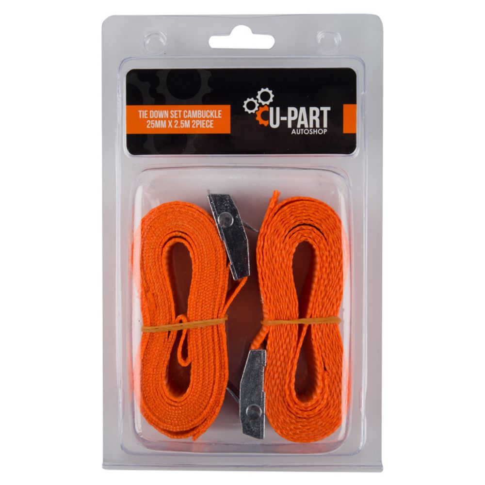 U-PART Tie Down Set Cambuckle 25mm 2.5m 2pc