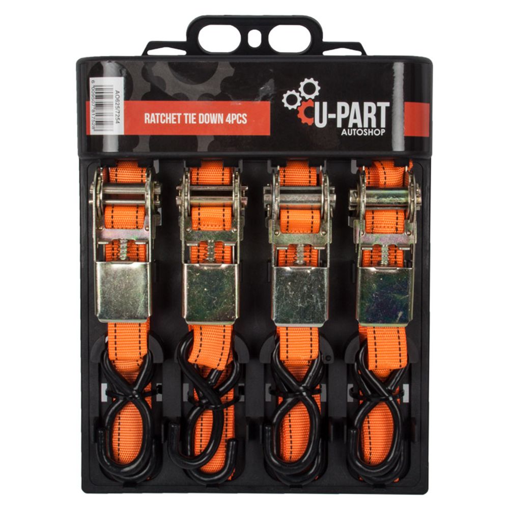 U-PART Tie Down Set Ratchet 4pc