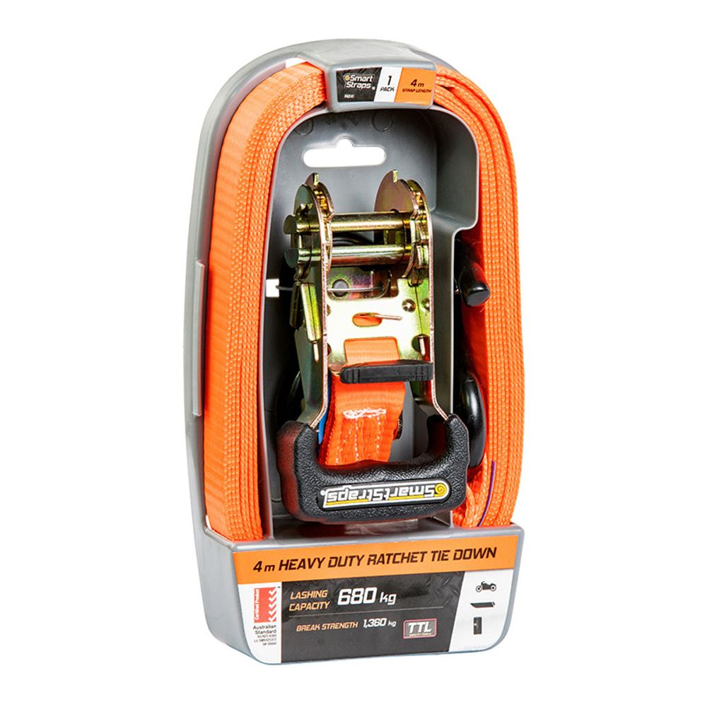 Ratchet Tie Down Pad 4m Orng