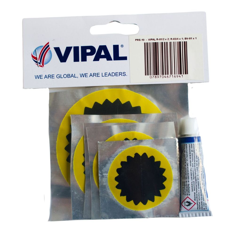 VIPAL Tube Patch And Cement Pre Pack Of 6 + 1