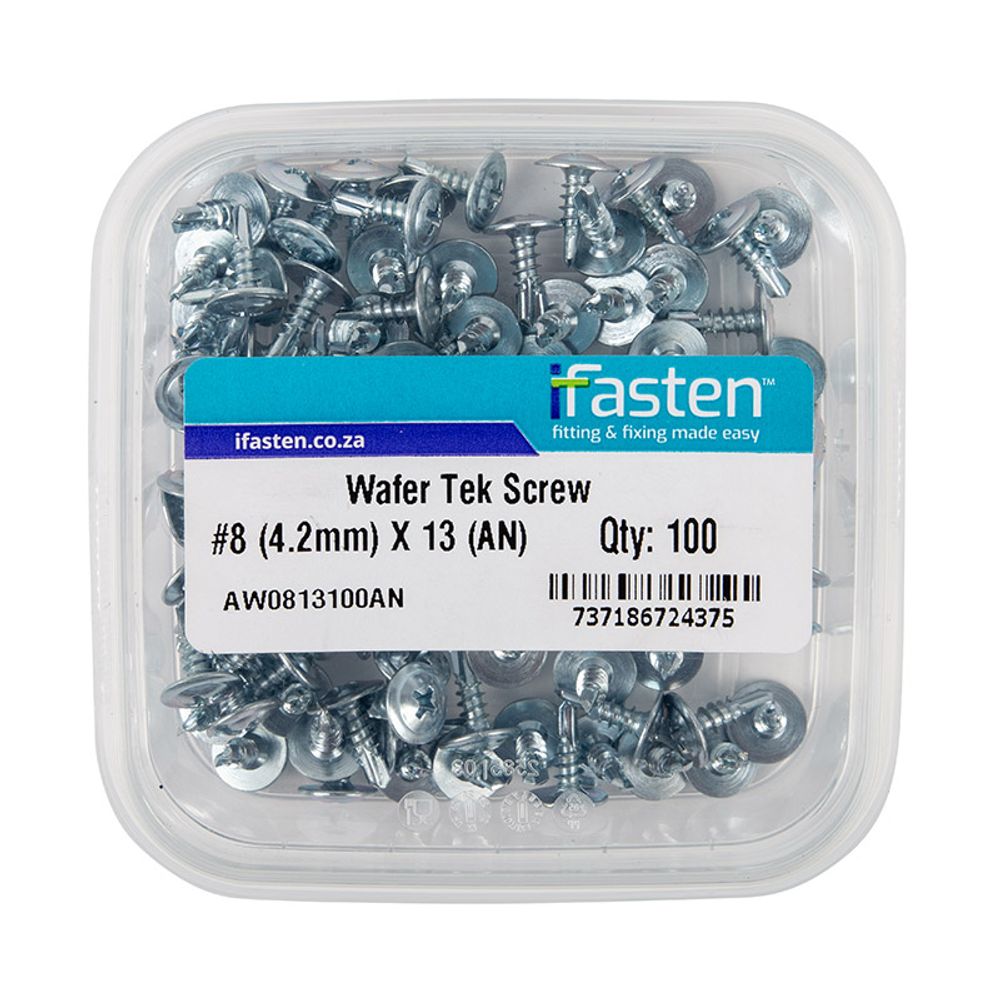 IFASTEN Tek Screw Wafer No8 4.2mmx13mm 100 Pt