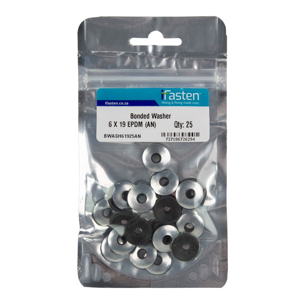 IFASTEN WASHER BONDED EPDM 6X19MM 25 PP