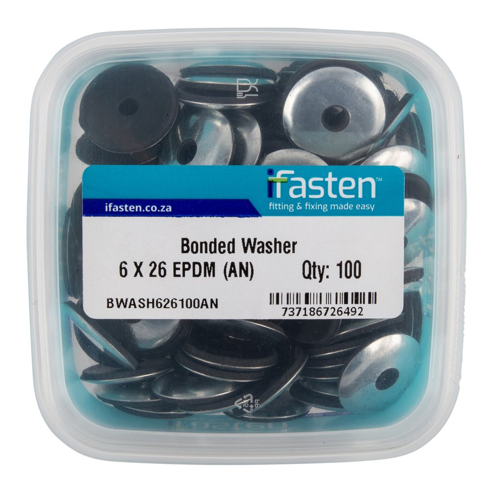IFASTEN Washer Bonded Epdm 6x26mm 100 Pt