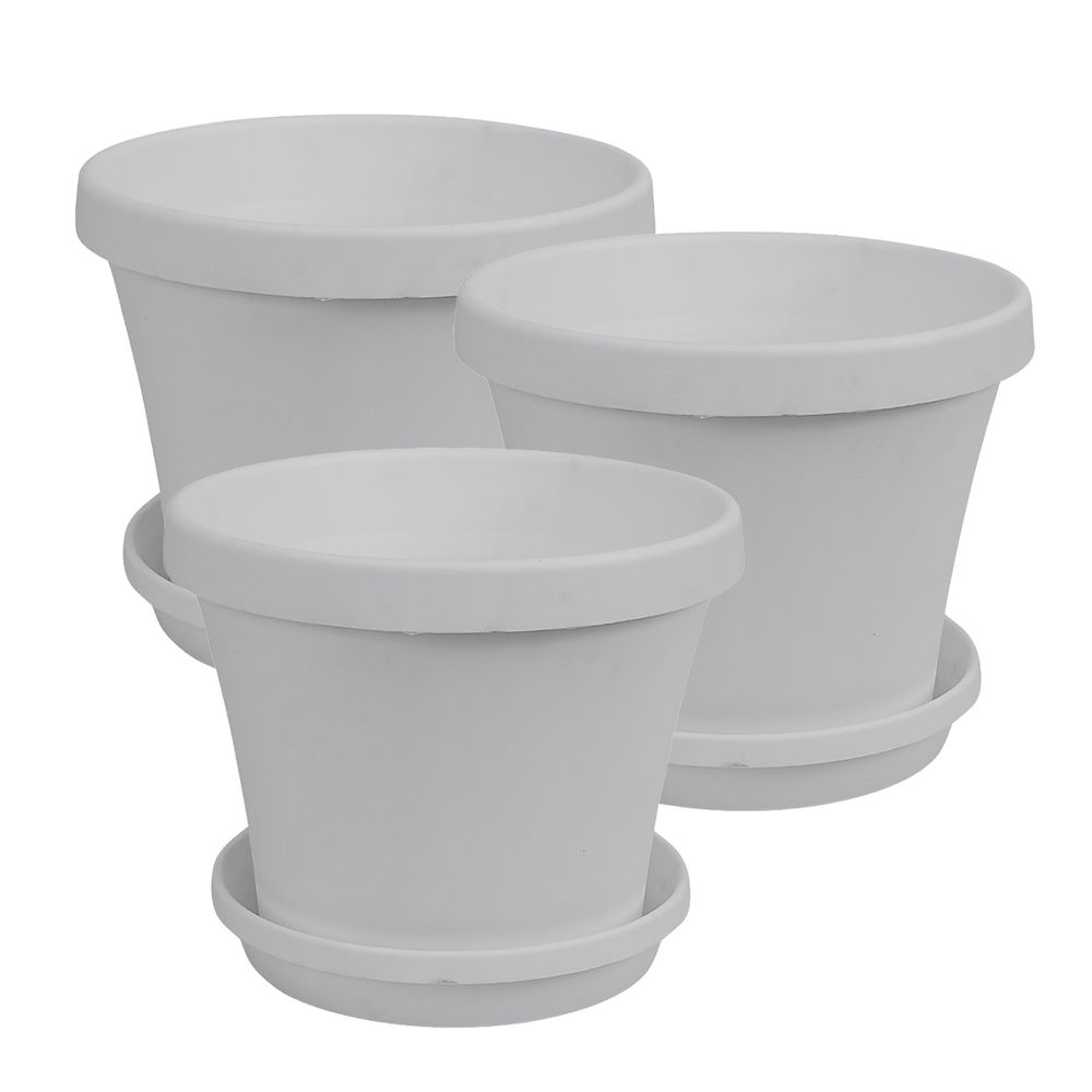 SEBOR Suppot & Saucer Set 30cm Light Grey 3pck