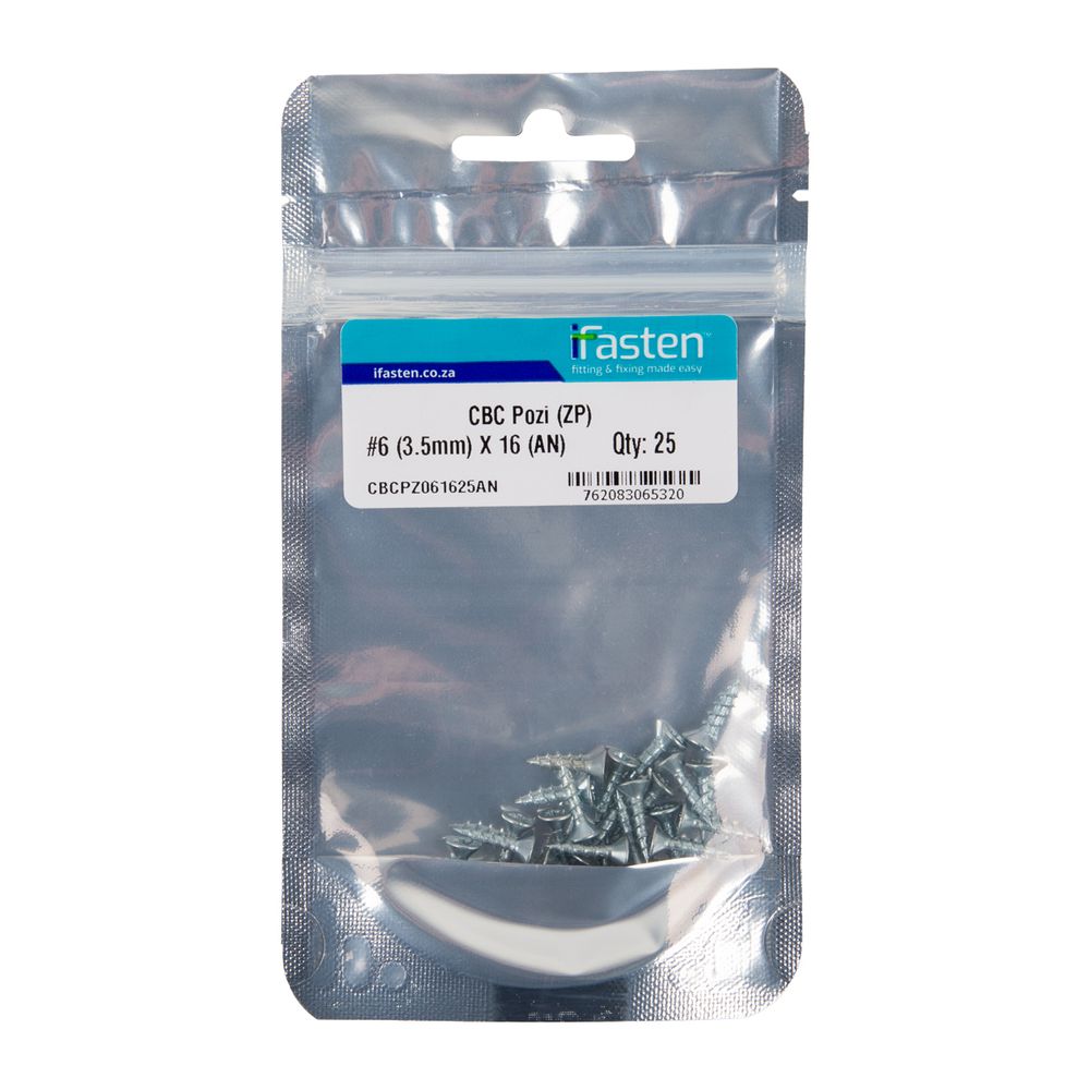 IFASTEN CBC POZI NO6 ZP 3.5MMX16MM 25 PP