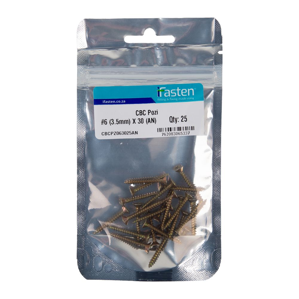 IFASTEN CBC POZI NO6 3.5MMX30MM 25 PP
