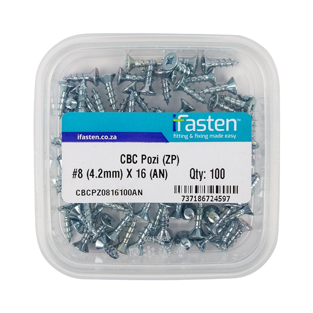 IFASTEN Cbc Pozi No8 Zp 4.2mmx16mm 100 Pt