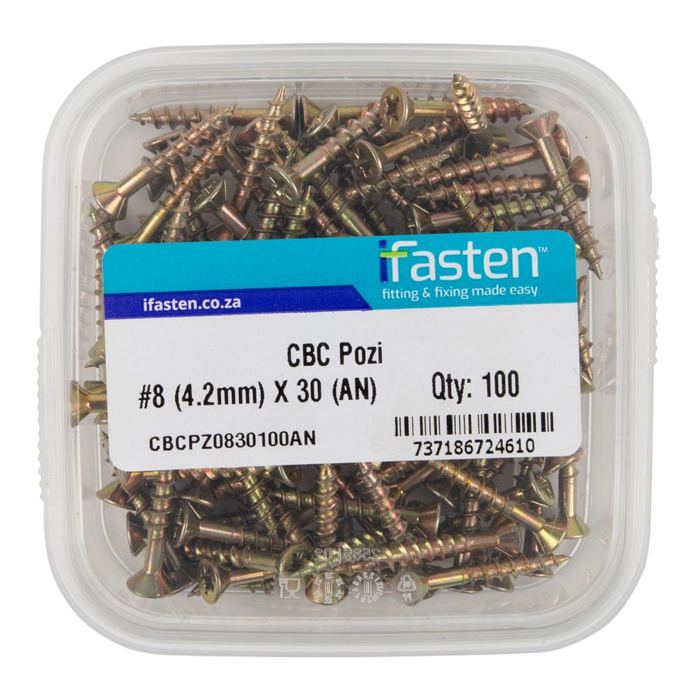 IFASTEN Cbc Pozi No8 4.2mmx30mm 100 Pt
