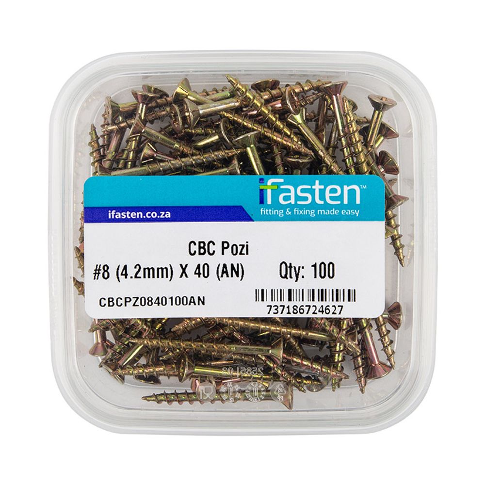 IFASTEN Cbc Pozi No8 4.2mmx40mm 100 Pt