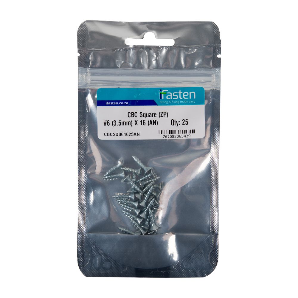 IFASTEN CBC SQUARE NO6 ZP 3.5MMX16MM 25 PP