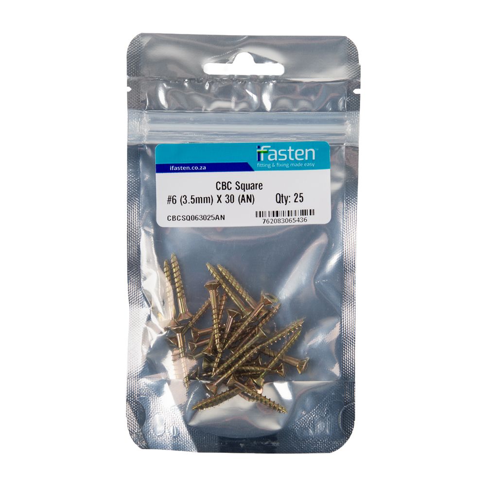 IFASTEN CBC SQUARE NO6 3.5MMX30MM 25 PP