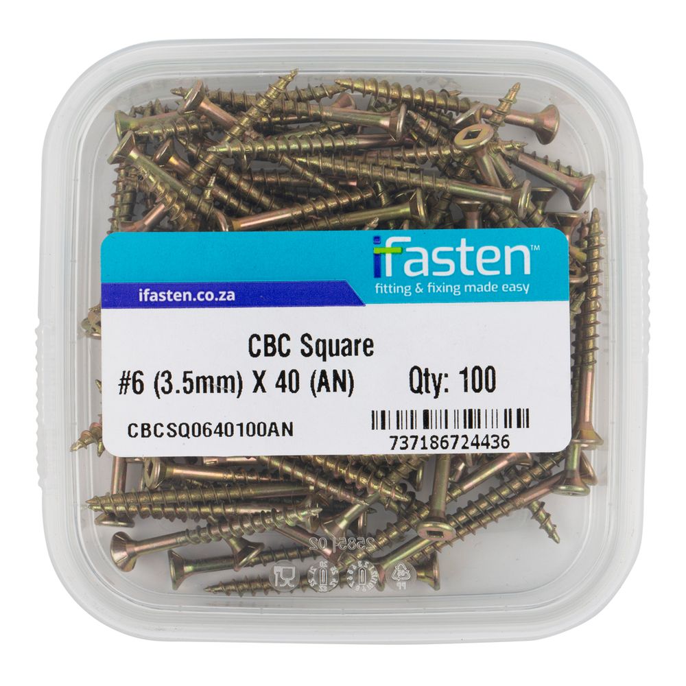 IFASTEN CBC SQUARE NO6 3.5MMX40MM 100 PT
