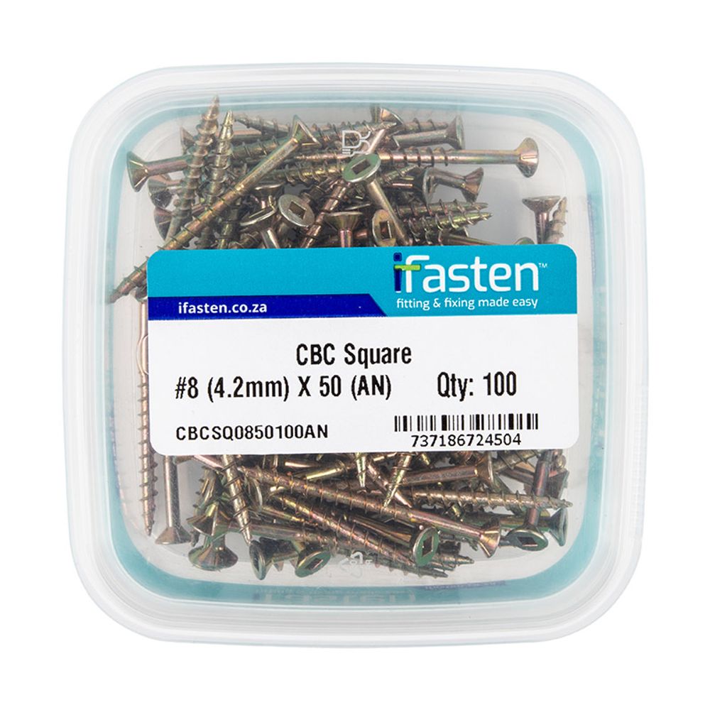 IFASTEN Cbc Square No8 4.2mmx50mm 100 Pt