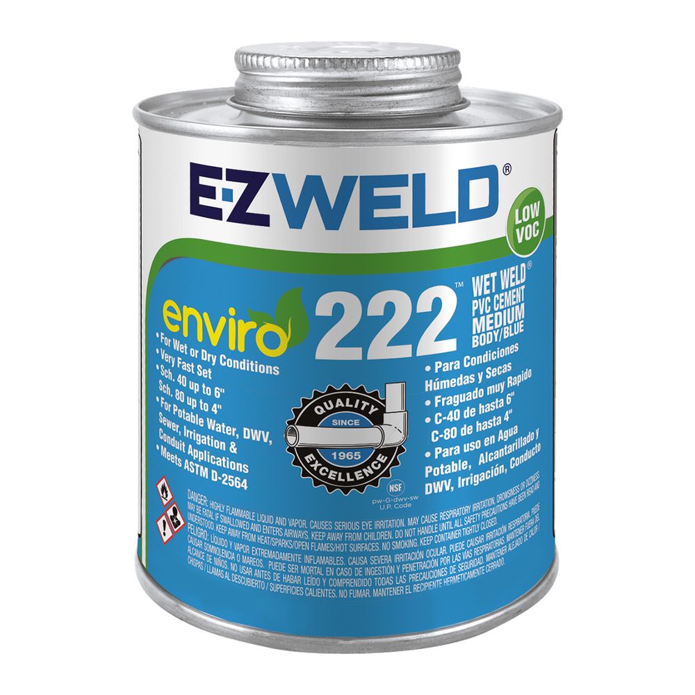 EZ WELD 222 PVC CEMENT MEDIUM BODY BLUE 473ML