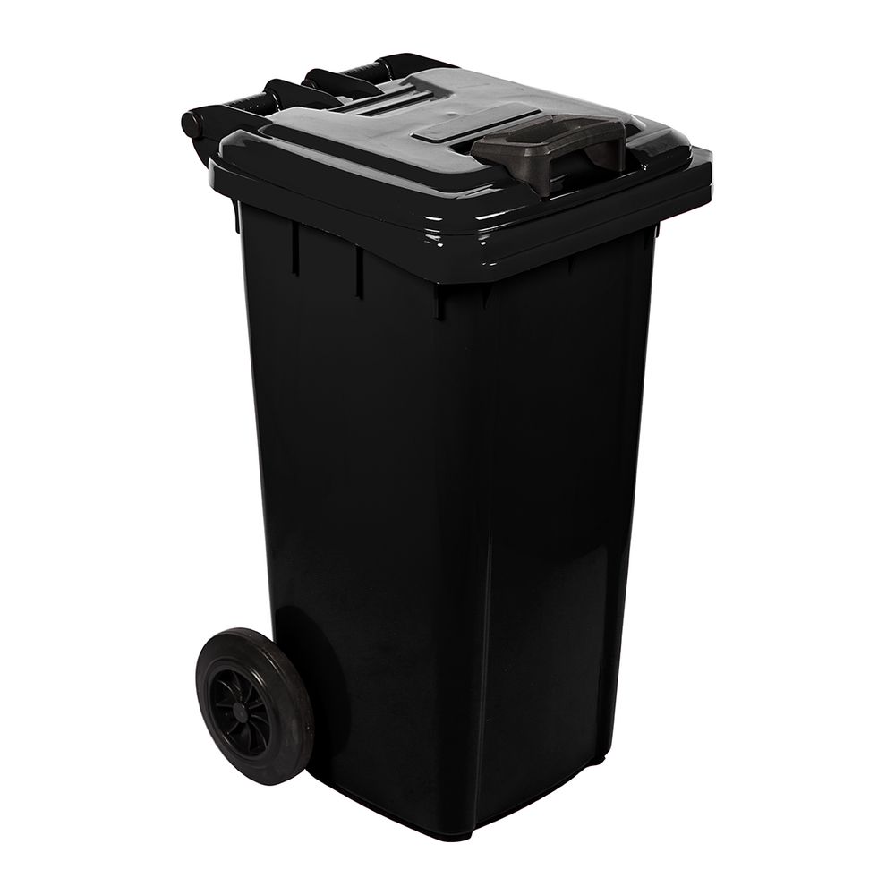 REFUSE WHEELY BIN NON SABS RECYCLED BLACK 80L