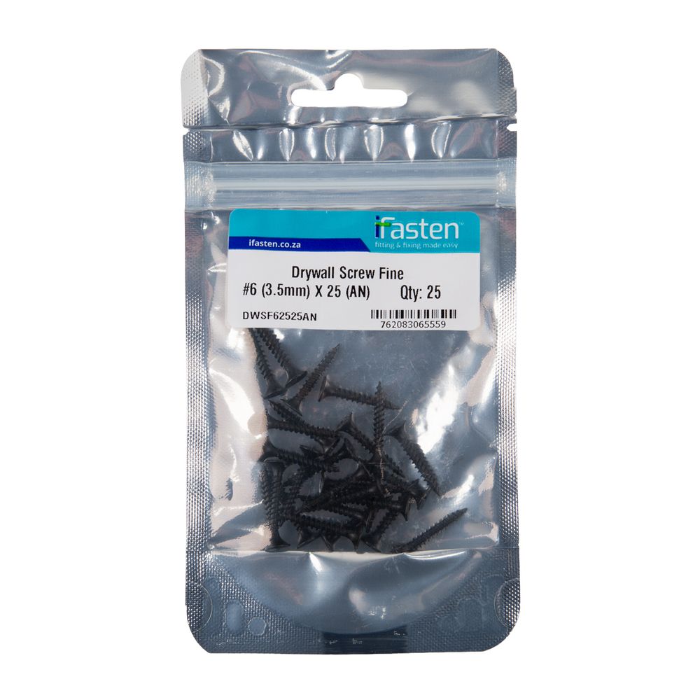 IFASTEN DRYWALL SCREW FINE NO6 3.5MMX25MM 25 PP