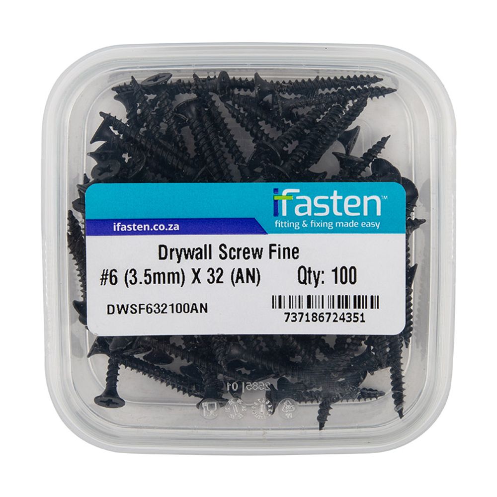 IFASTEN Drywall Screw Fine No6 3.5mmx32mm 100 Pt