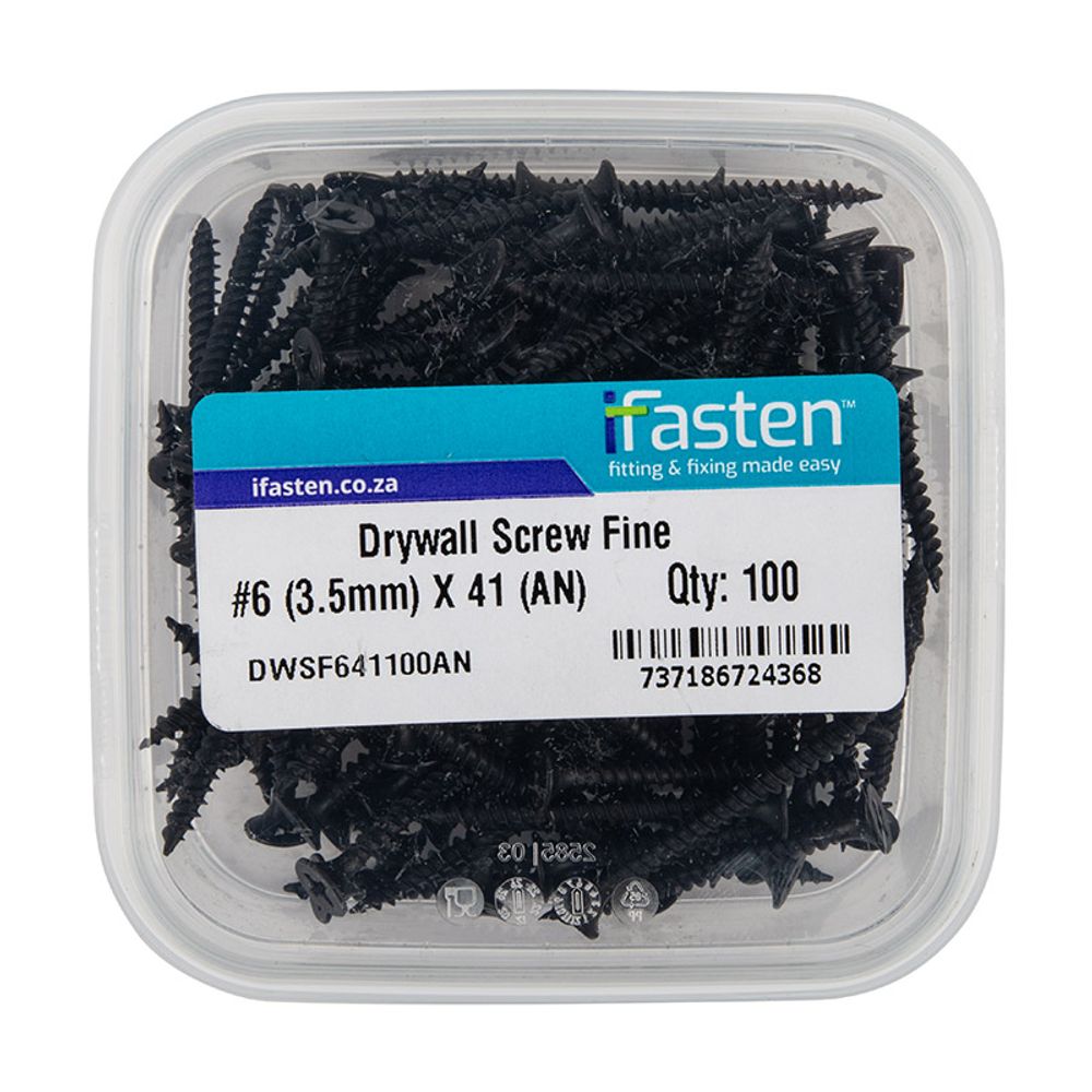 IFASTEN DRYWALL SCREW FINE NO6 3.5MMX41MM 100 PT