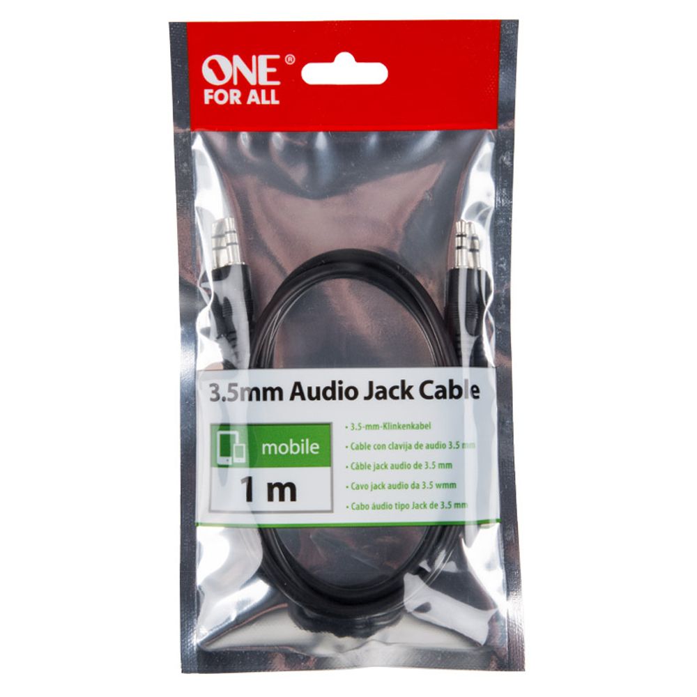 ONE FOR ALL 3.5MM STEREO AUDIO JACK CABLE 1M