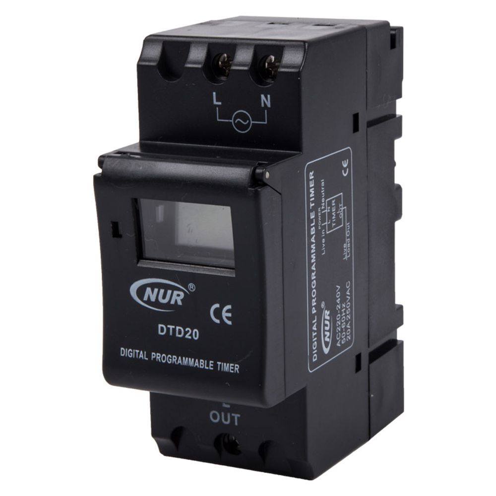 Digital Timer Mini Rail 20a