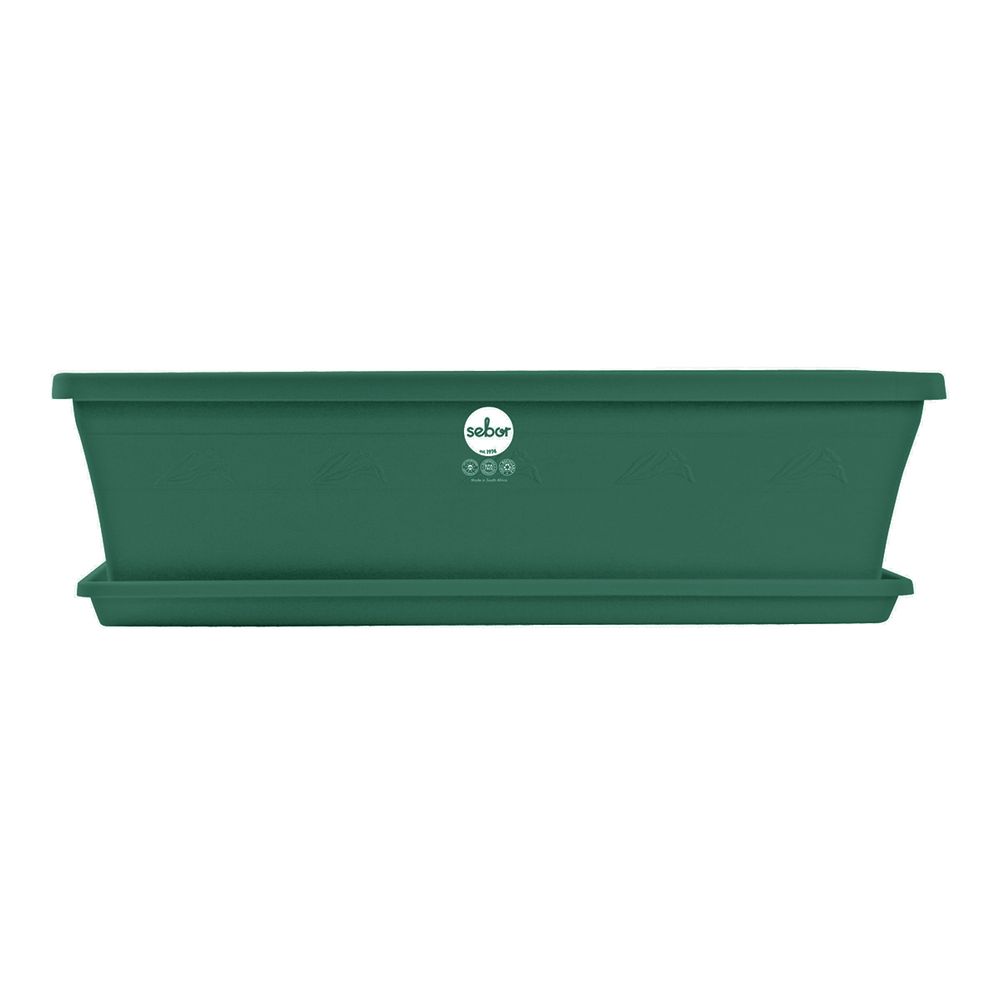 SEBOR SILL PLANTER & SAUCER SET 50CM DARK GREEN
