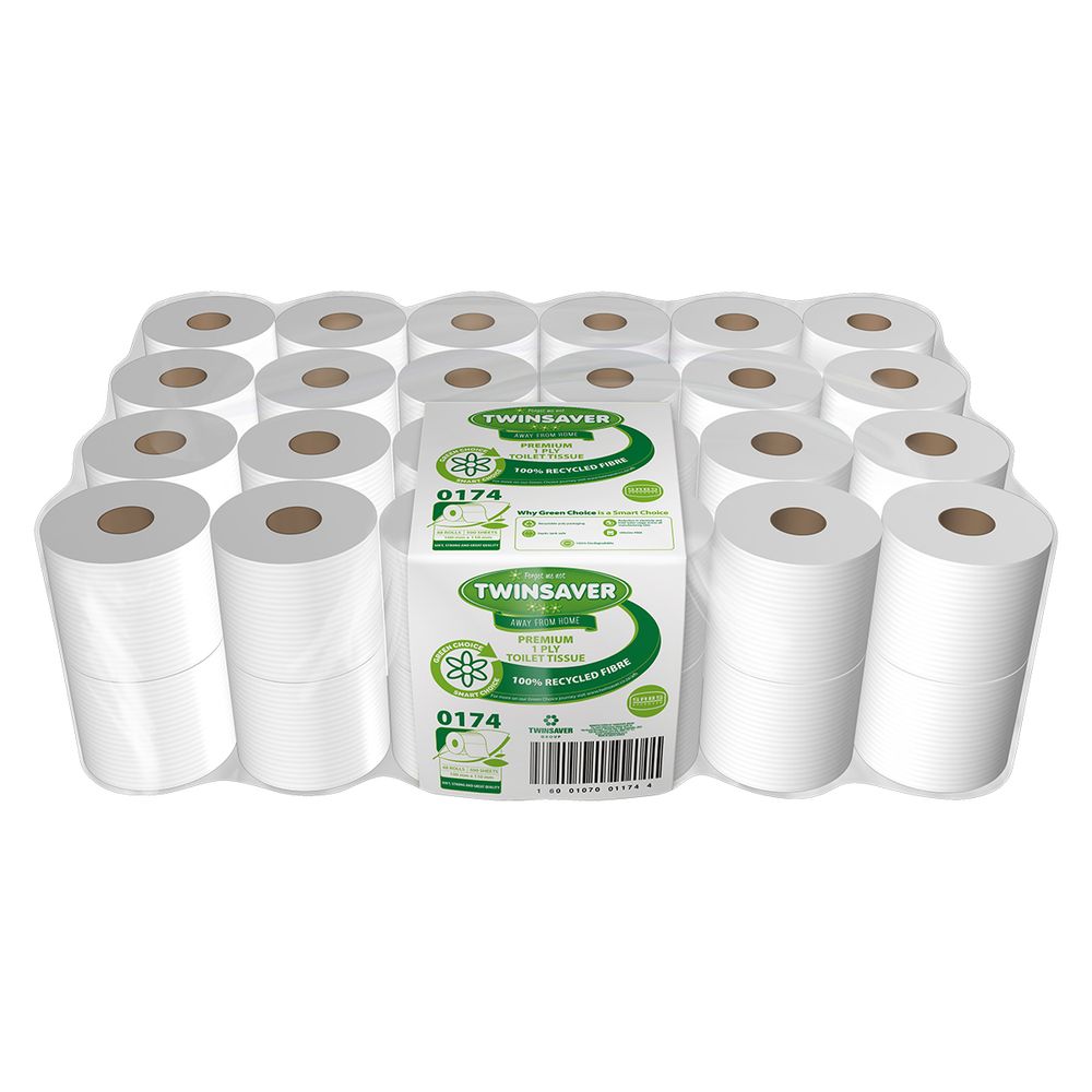 TWINSAVER TOILET PAPER 1PLY RECYC SABS 48PC 0174