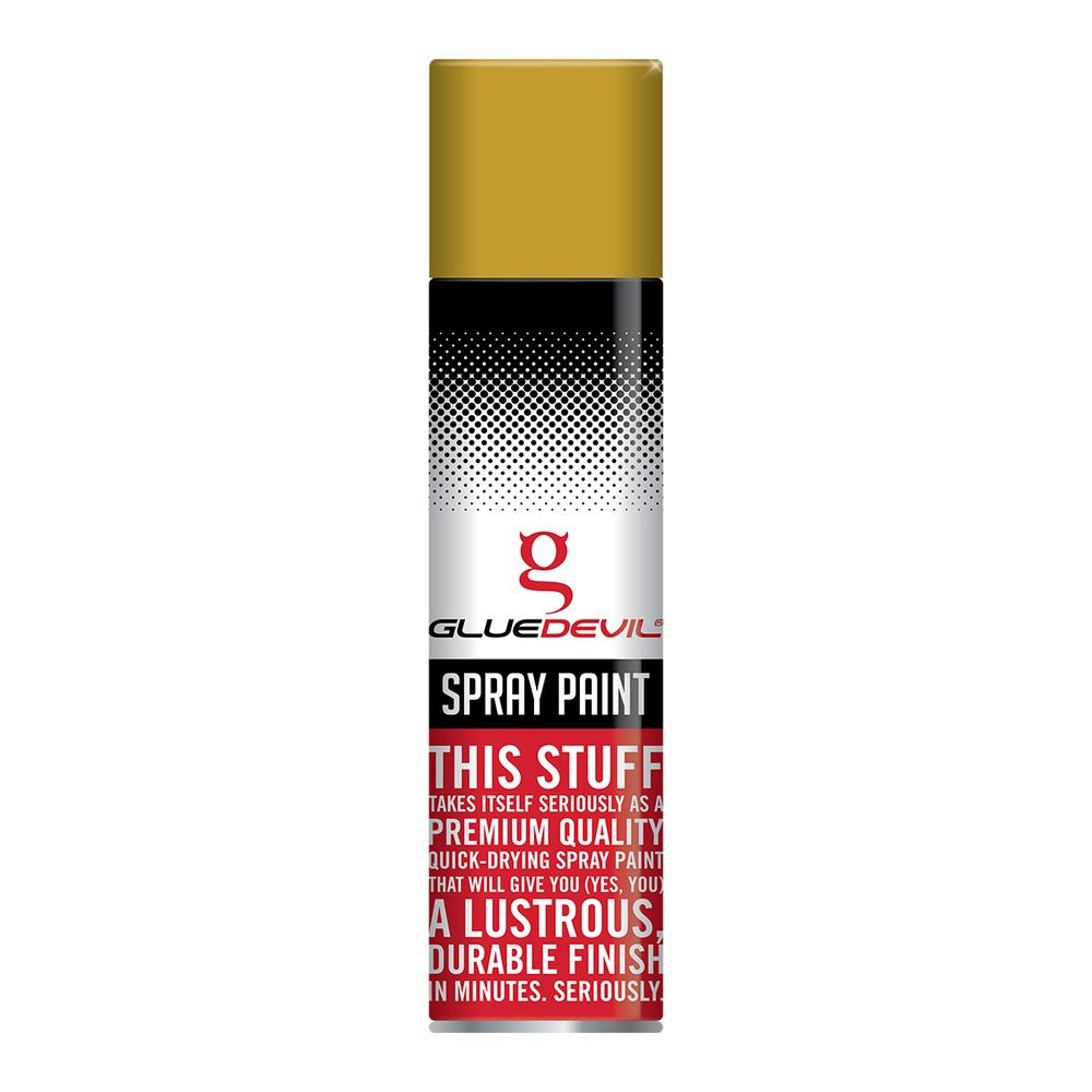 GLUEDEVIL SPRAY PAINT 300ML METALLIC BRIGHT GOLD