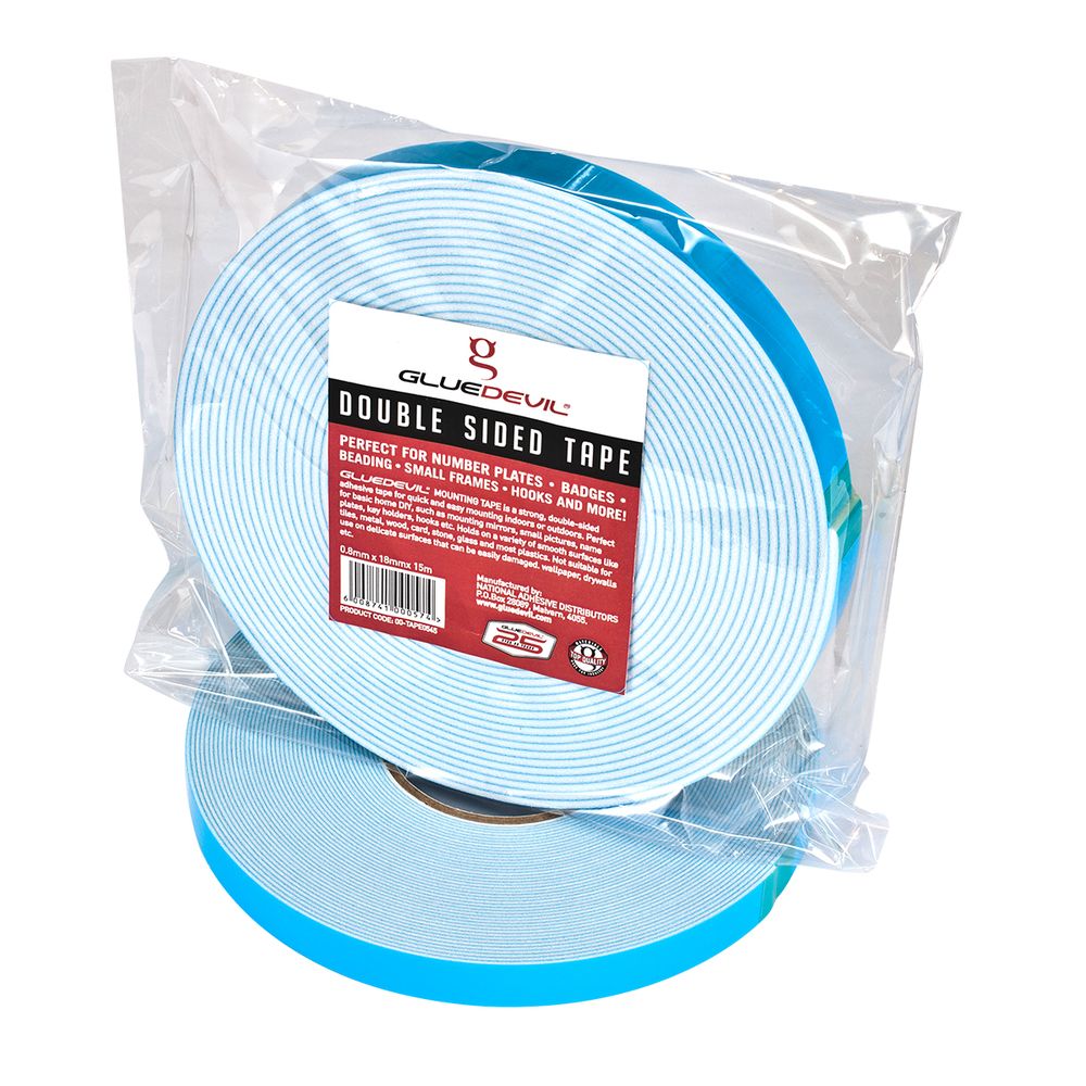 GLUEDEVIL D/SIDED PE FOAM TAPE WHT 3MMX24MMX20M