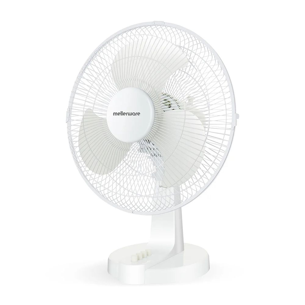 MELLERWARE FAN DESKTOP PLASTIC 35W 30CM WHITE