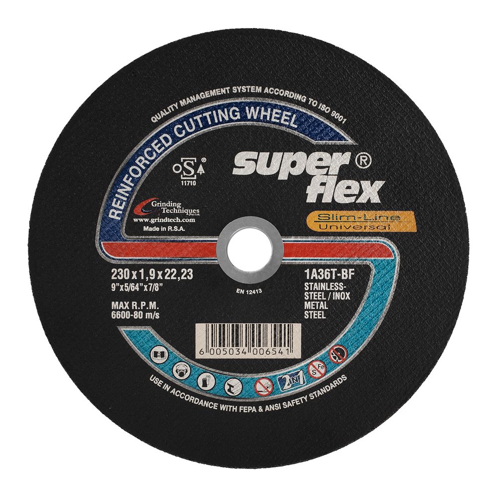 SUPERFLEX CUTTING DISC 2IN1 FLAT 230X1.9MM 1A36T B